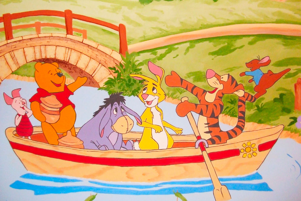 Winnie der Pooh im Boot mit deinen Freunden